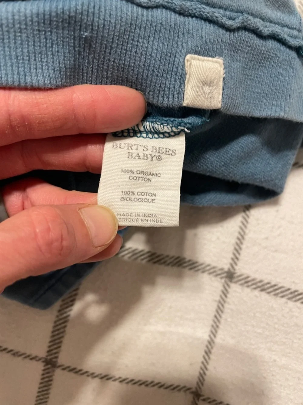 EUC Burt's Bees Baby turquoise organic cotton pullover